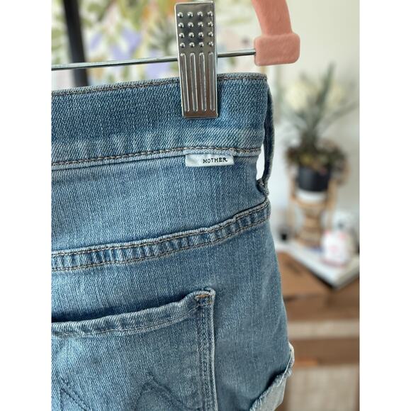 Mother Mid Rise Rascal Slit Flip Cutoff Jean Short One Smart Cookie Womens Sz 26 - Picture 6 of 11